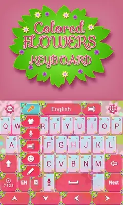 Colored Flowers Keyboard android App screenshot 0